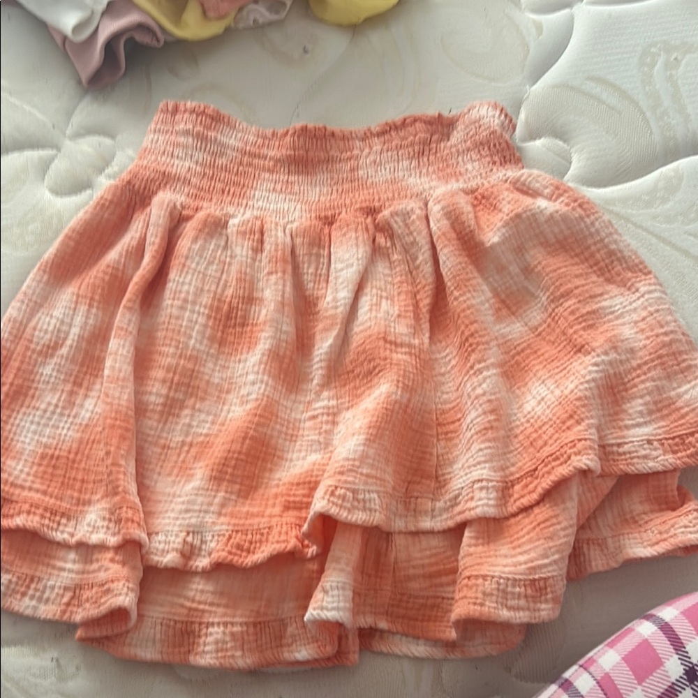 Pink Mini Bubble Skirt with Smocked Tiered Design for Casual Wear
